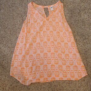 OLD NAVY Small Bump Skimming Tank Pink White Floral MATERNITY